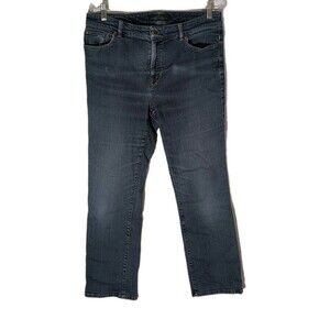 Lauren Jeans Co Ralph Lauren Women's Size 14 Straight Leg Blue Jeans Stretch EUC